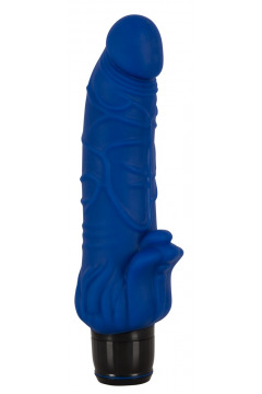 Vibrator „Vibra Lotus Penis“, 20 cm, mit 7 Vibrationsstufen, stark geädert, blau