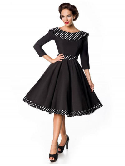 Schwarzes Eleganz-Kleid mit Schwingungen