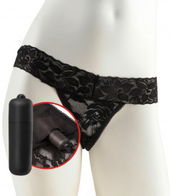 Vibro-String „Hanky Spank Me Vibrating Panty“, Spitzenstring inklusive einsetzbarem Vibrobullet