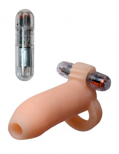 Penishülle „Real Feel Penis Enhacer“, mit Vibration, 13 cm