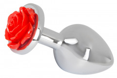 Analplug „Rose Butt Plug“ aus Aluminium, edle Rosenblüte als Stopper