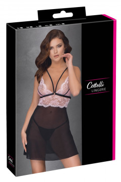 Babydoll plus String aus Powernet und Spitze