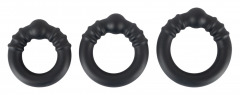 3-teiliges Penisringset „Heavy Silicone Cock Rings“, außen Silikon, innen Metall, trotzdem dehn