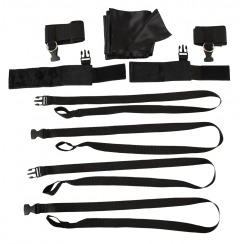 7-teiliges Bettfessel-Set mit Bondage-Schal aus Satin