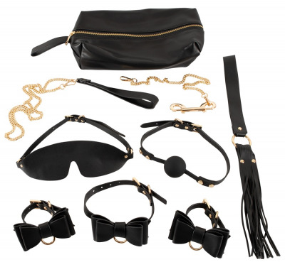 Exquisites Leder-Bondage-Ensemble mit Aufbewahrungstasche