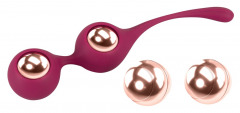 Liebeskugeln „Kegel training balls with extra weights“, Silkonhülle plus 4 Kugeln zum Austausch