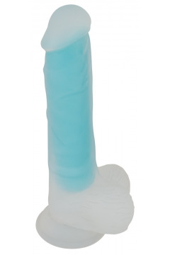 Naturdildo „Glow in the Dark” mit Saugfuß