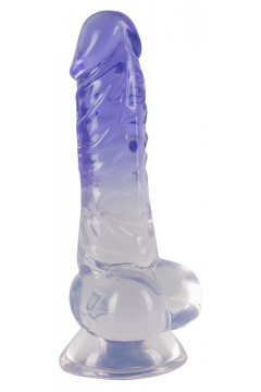 Naturdildo „Clear Dildo with Balls“, 19,5 cm