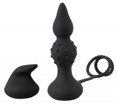Exquisiter Vibrations-Analplug mit Penis- und Hodenringen
