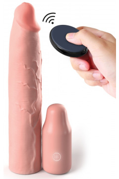 Vibro-Penishülle „3“ Vibrating Mega X-tension with Remote“ mit Fernbedienung