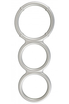 „Metallic Silicone Triple cock and ball ring“ aus Silikon