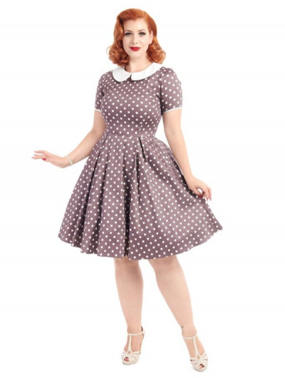 Verführerisches Rubin-Mokka-Polka-Kleid