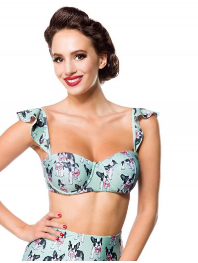 Retro-Chic Bikini-Top in Marine-Optik