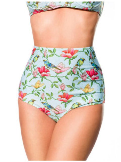 Highwaist Bikini-Höschen Blau/Pink/Grün