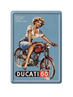 Ducati Pin Up Blechpostkarte