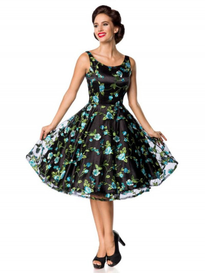 Vintage Noir Floral Dress