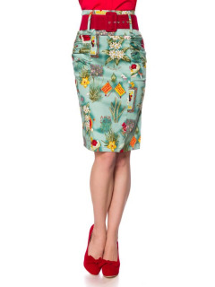 Bleistiftrock Blau/Grün/Orange