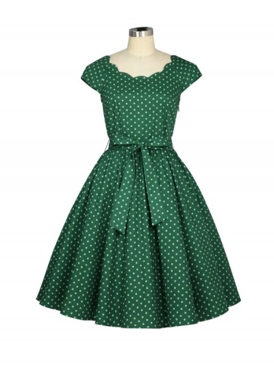 Vintage-Kleid mit elegantem Bogen-Ausschnitt