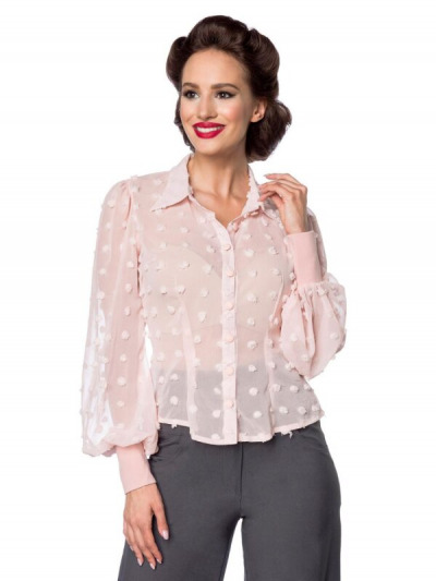 Zartrosa Retro-Bluse mit Charme