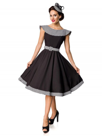 Schwarzes Swinging Dress mit freien Armen