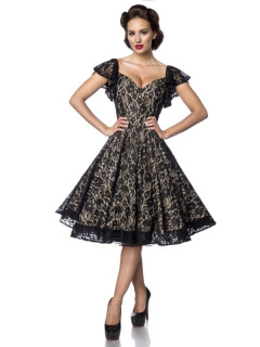 Vintage Spitzen-Kleid Schwarz/Creme