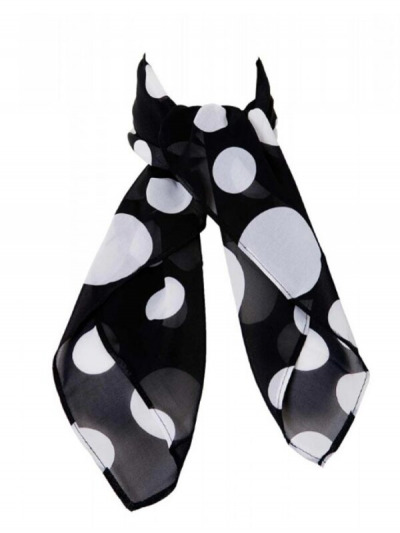 Schwarzer Schal mit weißen Polka Dots