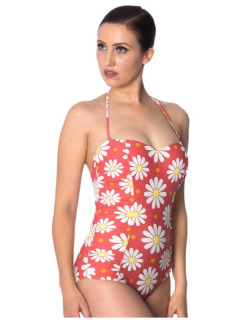 Crazy Daisy Swimsuit Red