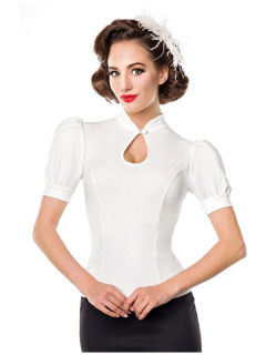 Jersey Bluse Weiss