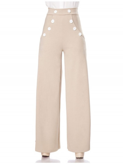 Beige Marlene Dietrich Pantalon