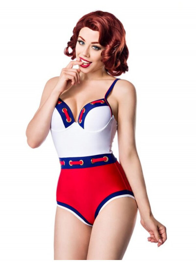 Vintage Glamour Swimsuit in Tricolor