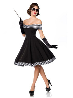 Schulterfreies Swingkleid Schwarz
