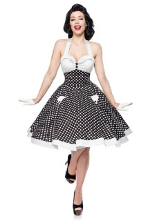 Vintage Neckholderkleid Schwarz/Weiß