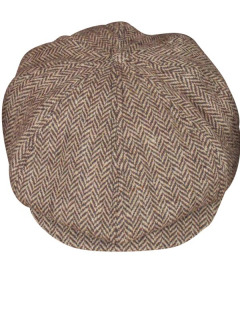 Fischgrat Schiebermütze Beige