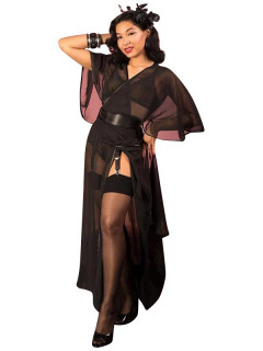 1930s Sheer Lounging Robe Black