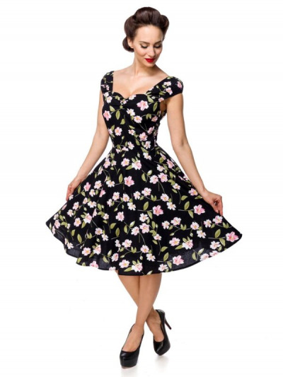 Vintage Diva Dress in Noir et Rose