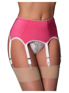 Vintage Hüftgürtel mit 6 Haltern Pink/Weiß