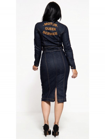 Royal Blue Denim Pencil Dress