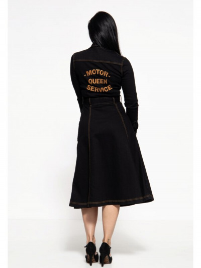 Royal Noir Swing Dress with Motor Service