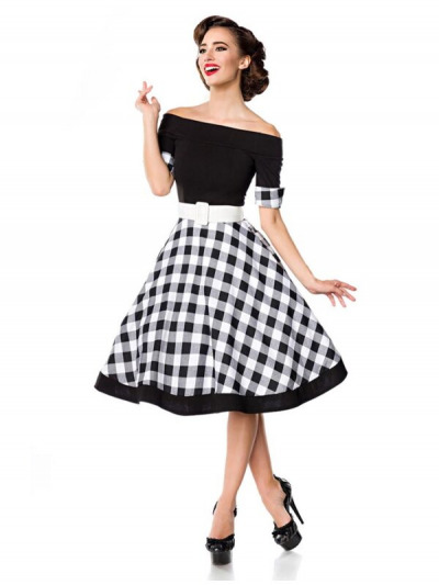 Verführerisches Gingham Off-Shoulder Dress