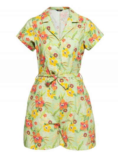 Sommerlicher Hibiskus-Jumpsuit in Mint