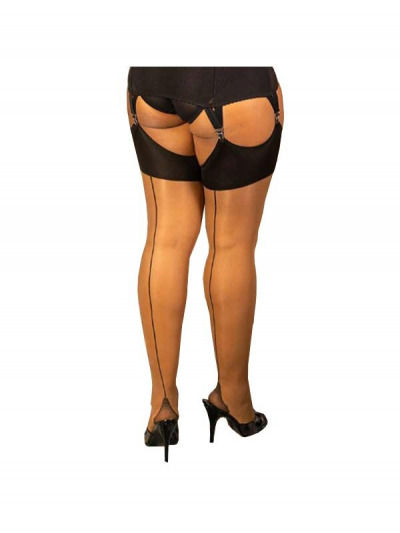 Verführerische Black Seam Brown Stockings