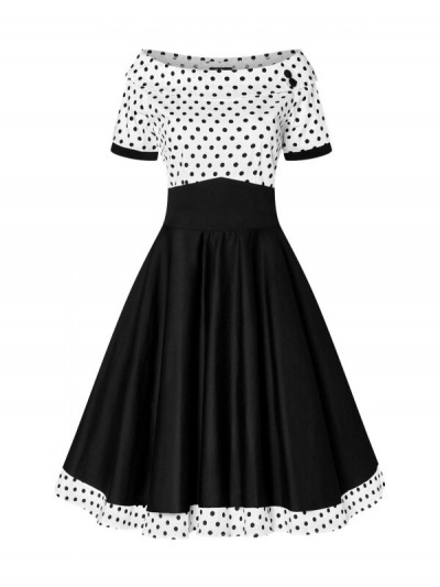 Verführerisches Polka-Dot-Kleid mit Schwung