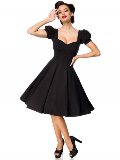 Vintage-Herzschlag-Kleid in Schwarz